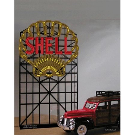 MILLER ENGINEERING ANIMATION HO & N Scale Small Shell Sign MIE443802